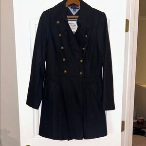 Tommy Hilfiger Black Double-Breasted wool Pea Coat